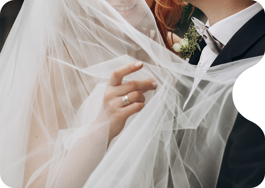 Couple on their wedding day